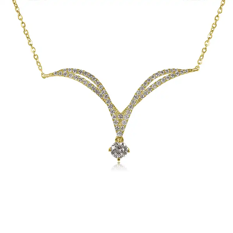 18K Yellow Gold Diamond Necklace